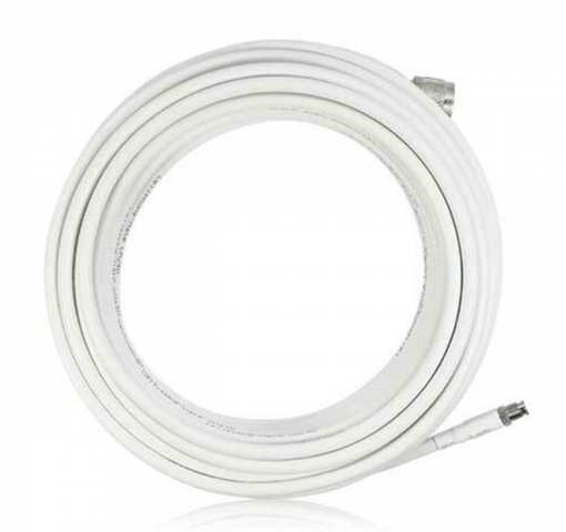 20 Foot White Low Loss Cable (FME/Female & N/Male Connectors)